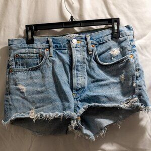 AGOLDE Parker Vintage Cut Off Denim Shorts - Swapmeet Wash (size 27)